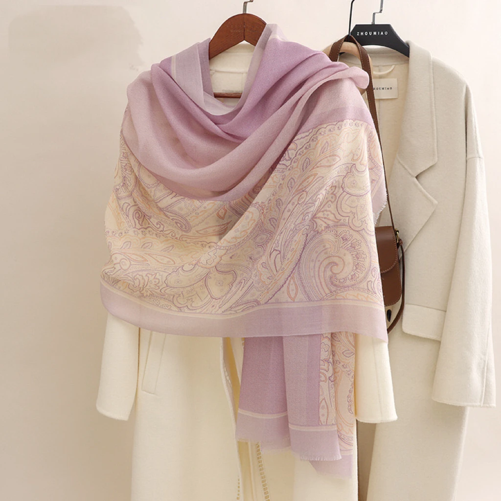 优雅围巾羊毛披肩元旦春节送妈妈阿姨礼物礼盒装秋冬保暖长巾高档