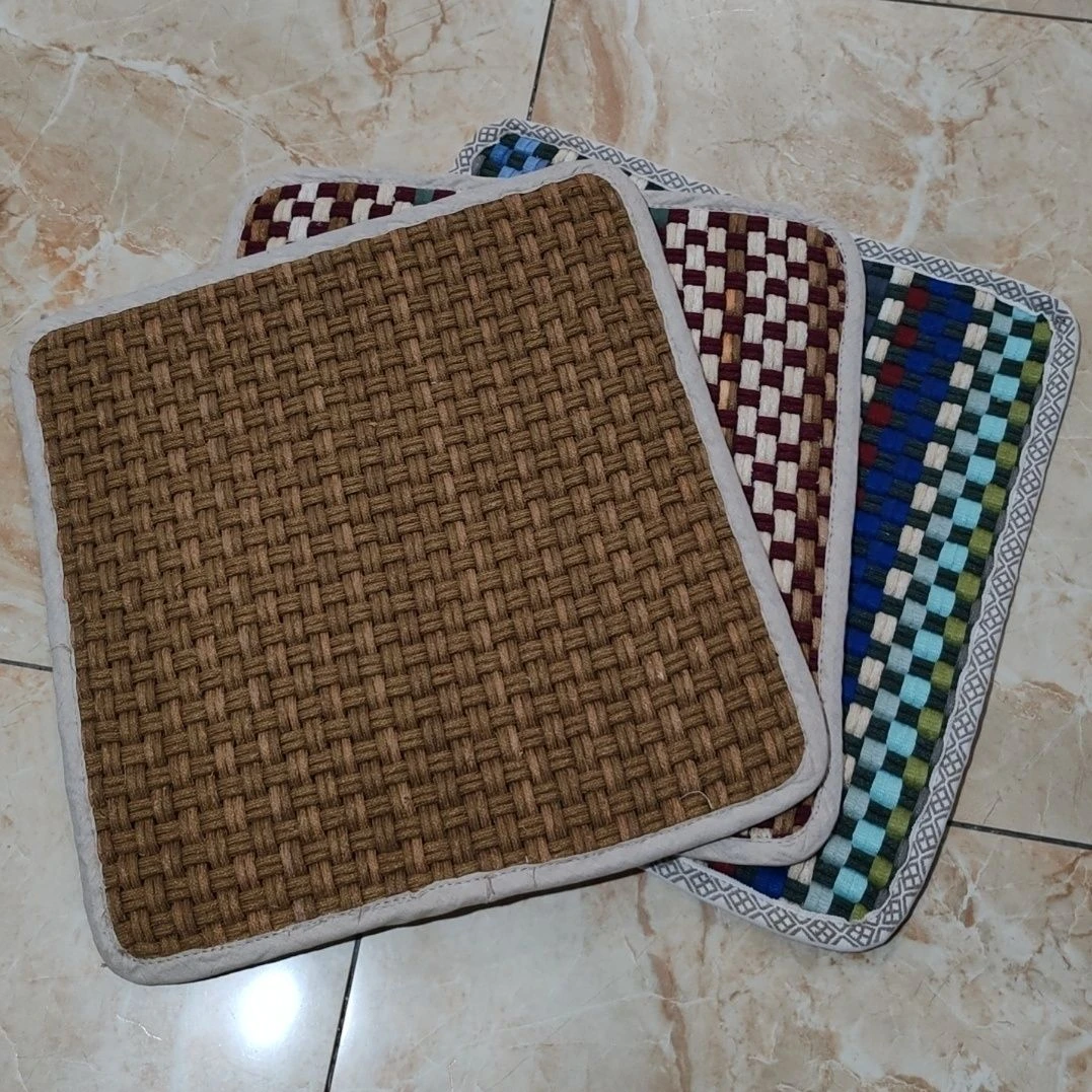 夏季防滑坐垫凉垫编织学生办公室车载椅子透气垫餐沙发垫汽车椅垫