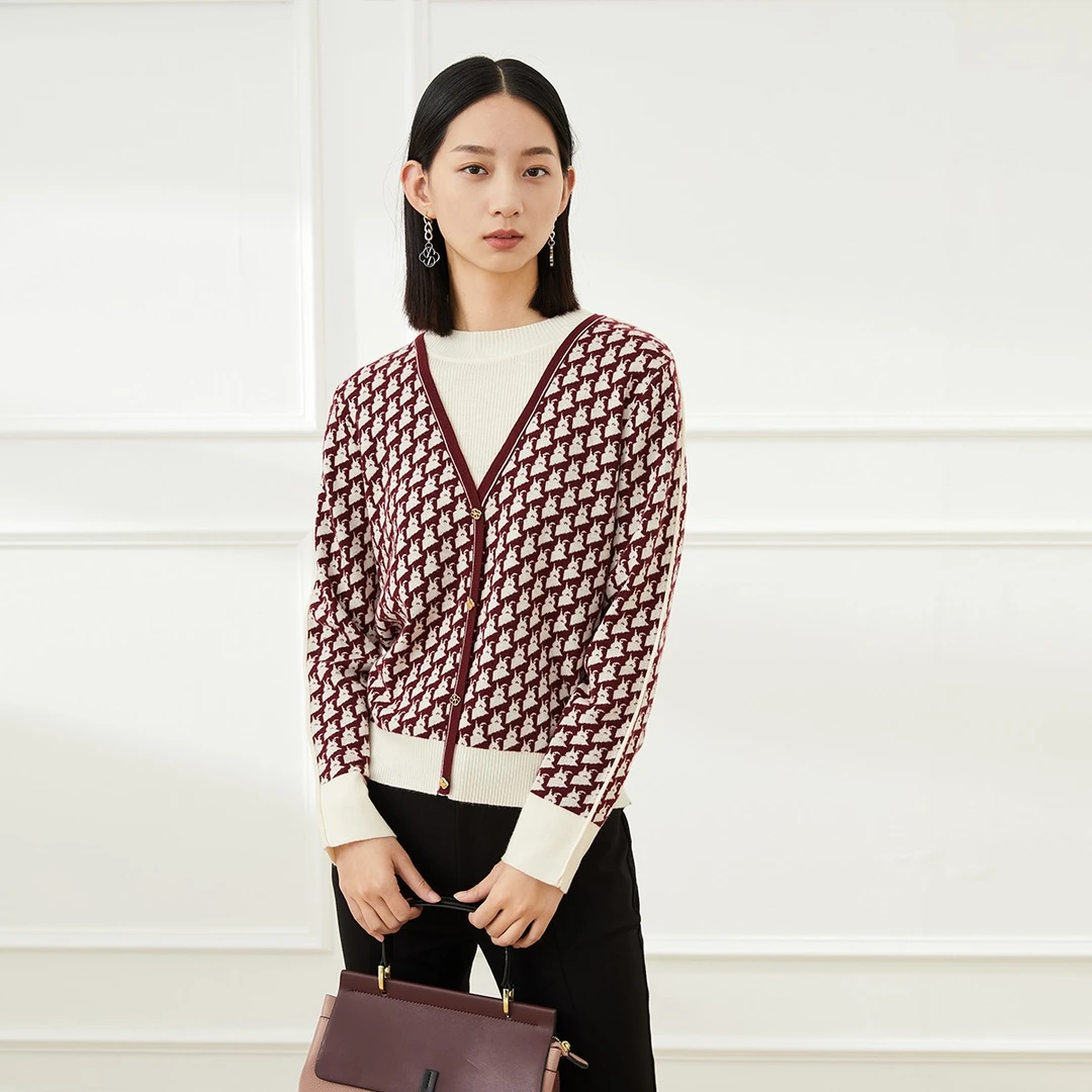 YZS赢智尚秋冬原创nice兔假两件设计针织衫ZZ00145