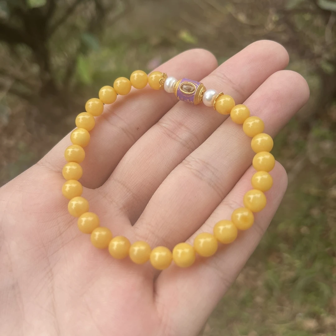 天然蜜蜡单圈手串