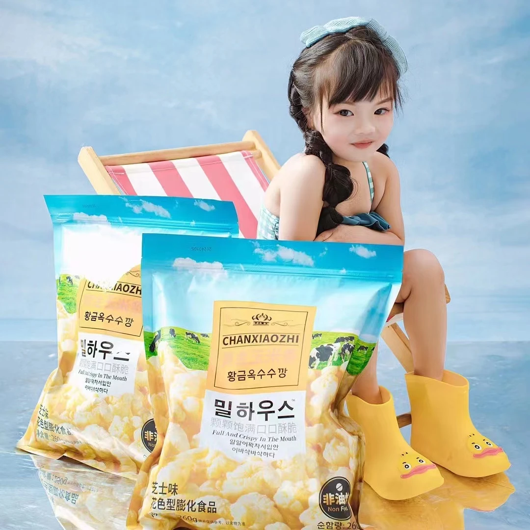 馋小智韩国风味玉米条零食膨化芝士奶酪爆米花130g/260g追剧解馋