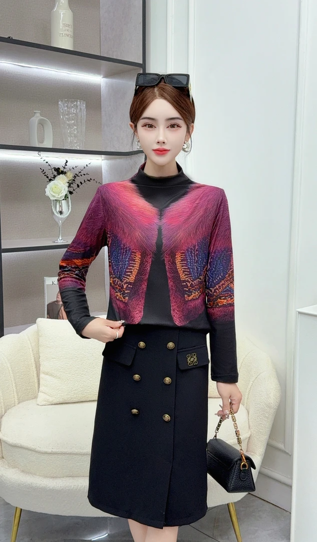 2024新款洋气保暖时尚百搭显瘦圆领上衣【7621】