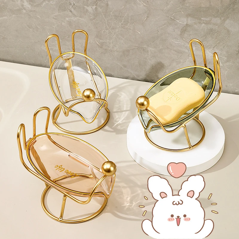 小白兔香皂盒家用沥水肥皂盒卫生间高端轻奢风沥水置物架收纳