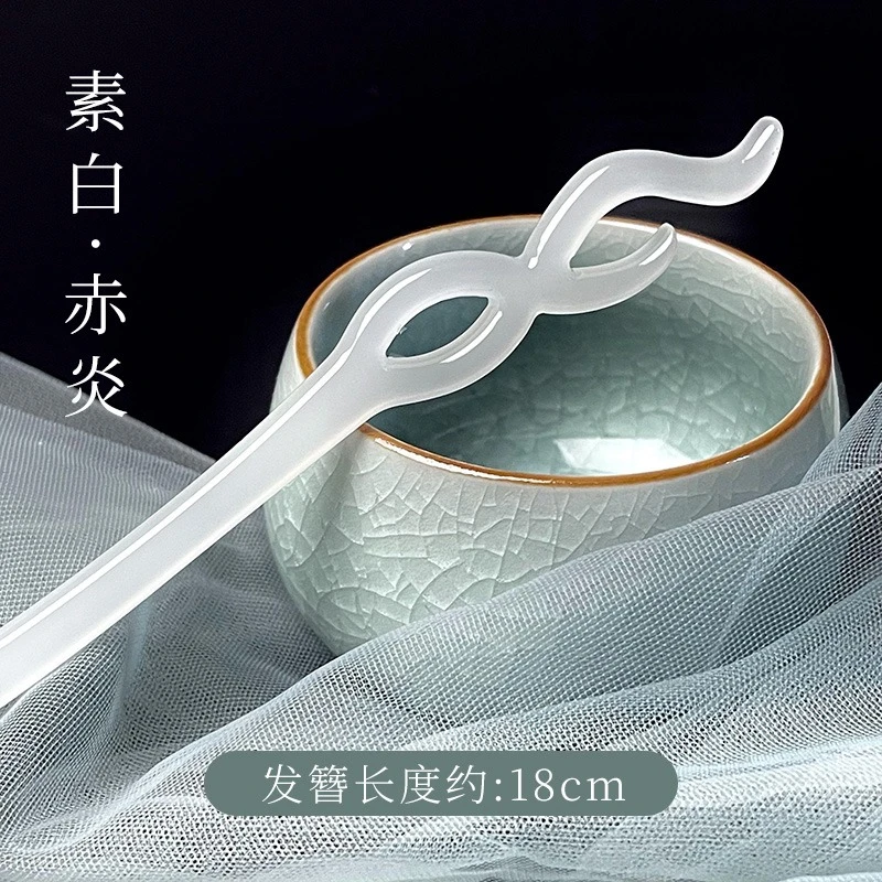 （10根装 醋酸款）纯色中式韩醋酸发簪詹子簪 日常百搭复古韩式发簪