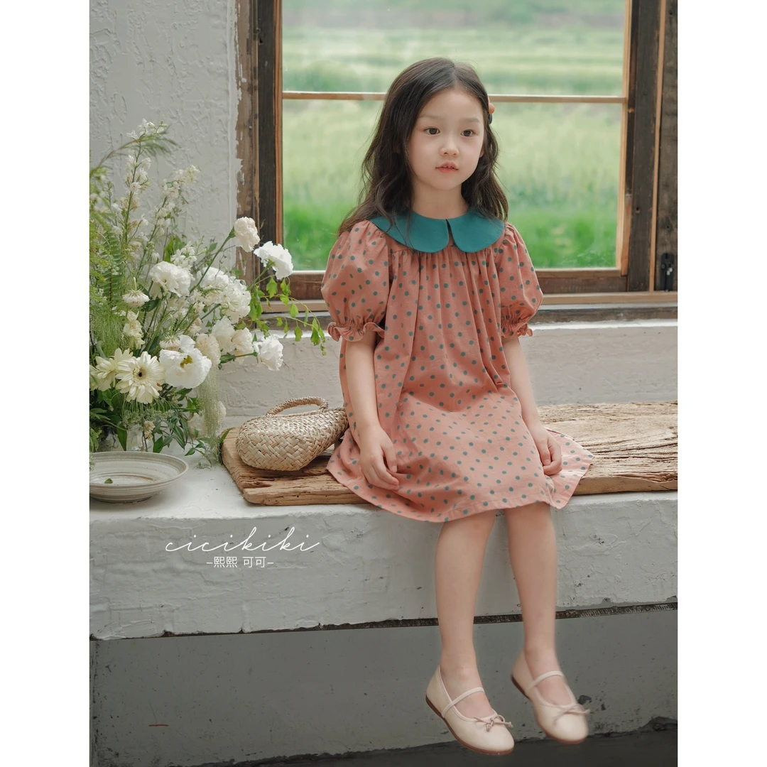 现货【莱丽儿】女童时尚气质洋气夏款儿童连衣裙熙熙可可LYQ2436