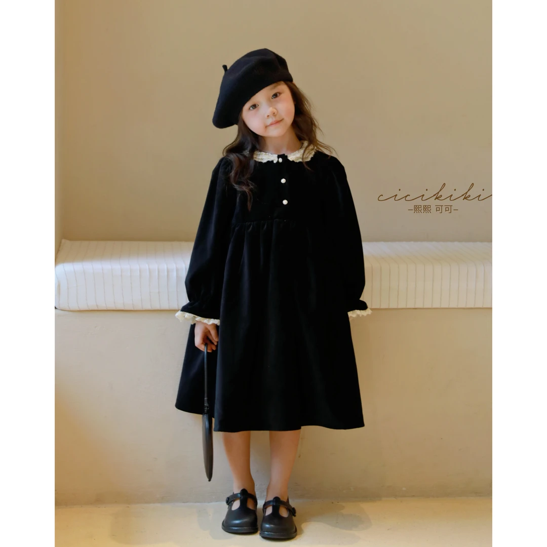 现货【赫本】儿童女童时尚气质长袖连衣裙熙熙可可LYQ23106