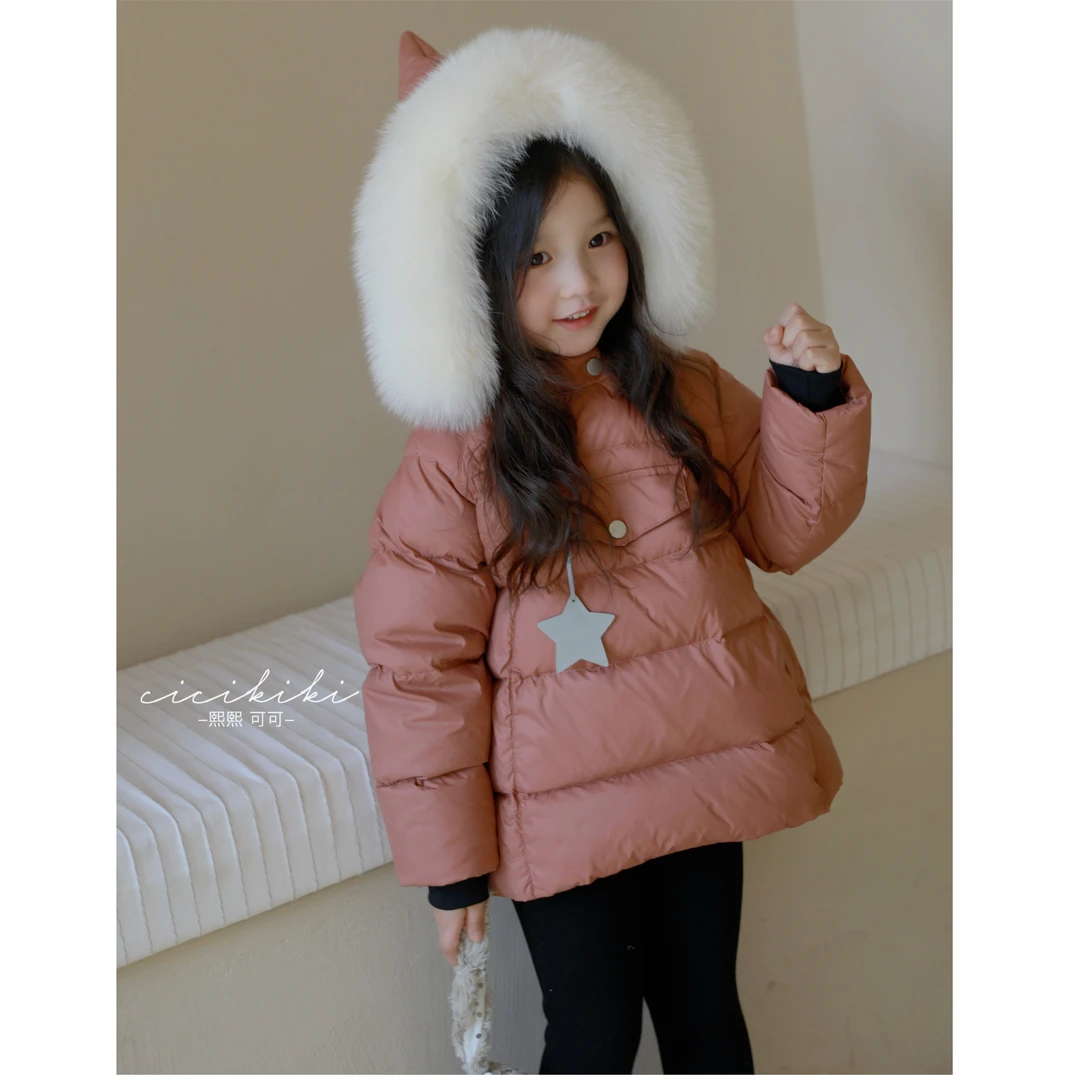 现货【砖红星精灵】女童冬季洋气五角星羽绒服外套熙熙可可XX23005