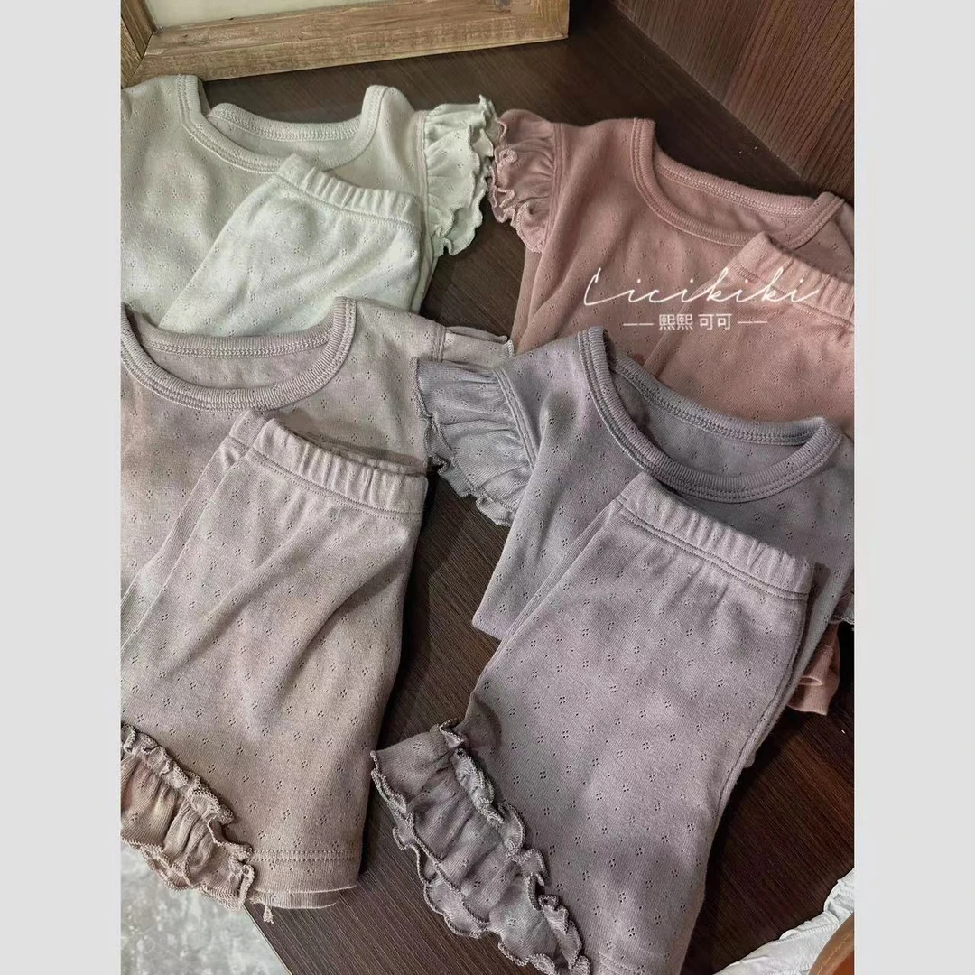 现货【云朵】女童夏季新百搭洋气花边家居服套装熙熙可可TZ2323