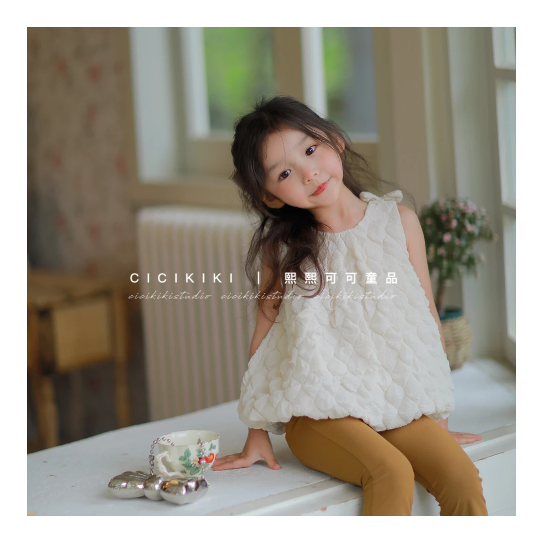 现货【阿黛尔】女童夏季新百搭洋气无袖上衣熙熙可可SY2337