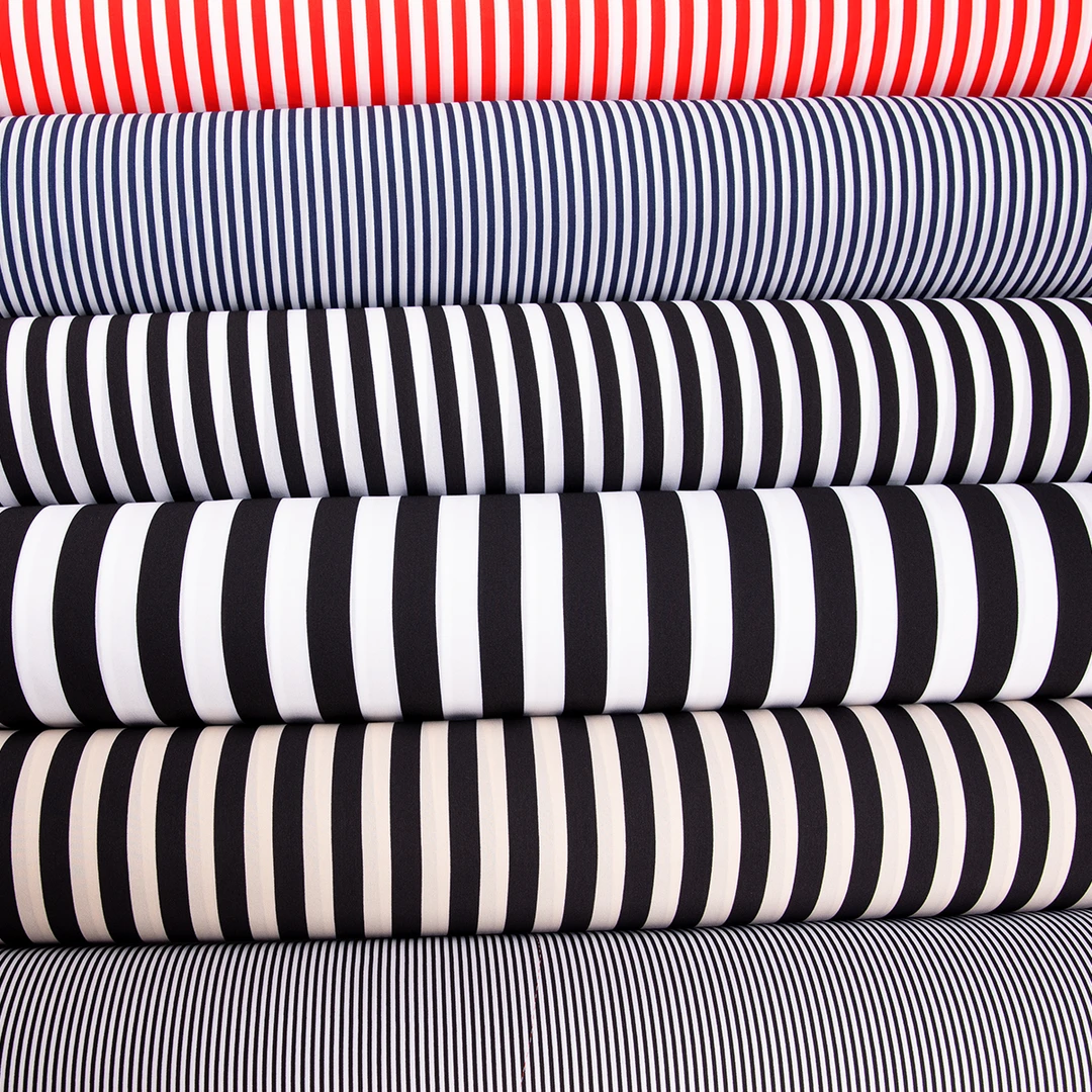 高档时尚经典条条纹优雅高档印花弹力双绉面料衬衫裙裤子手工布料