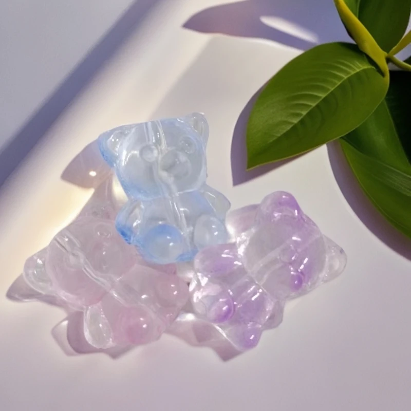 琉璃混款小熊12X15坚孔按20只卖