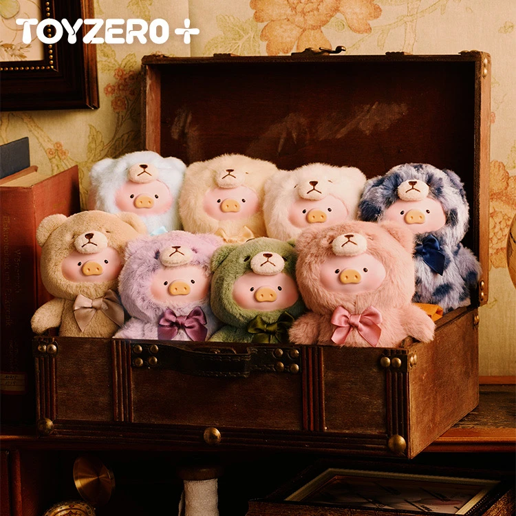 TOYZEROPLUS【代拆】罐头猪LuLu-复古泰迪玩具店搪胶绒毛挂件盲盒