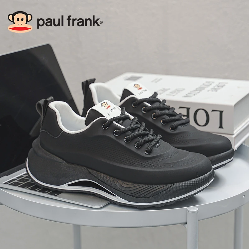 大嘴猴男鞋新款老爹鞋潮流爆款皮面防滑运动鞋网红厚底增高时尚鞋