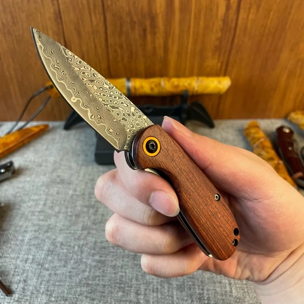 定制收藏手工锻造大马士革钢多功能户外露营工具