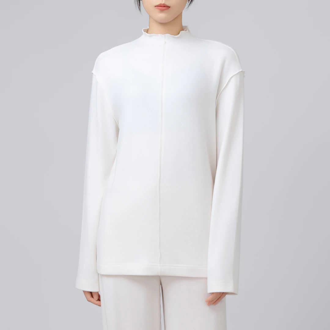 GIRDEAR/哥弟新款半高领针织简约百搭显瘦糯叽叽长袖上衣1301068