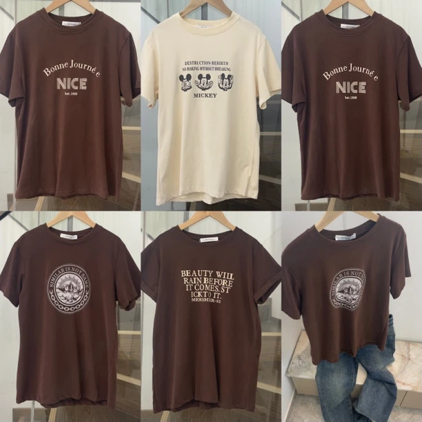 春夏复古休闲纯棉牛奶棉简约短袖t恤美式