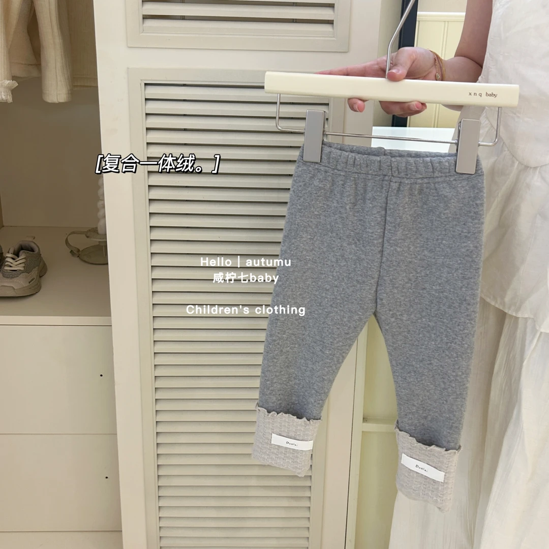 【现】女童裤子秋冬款2024新款洋气加绒休闲长裤冬装儿童外穿打底裤