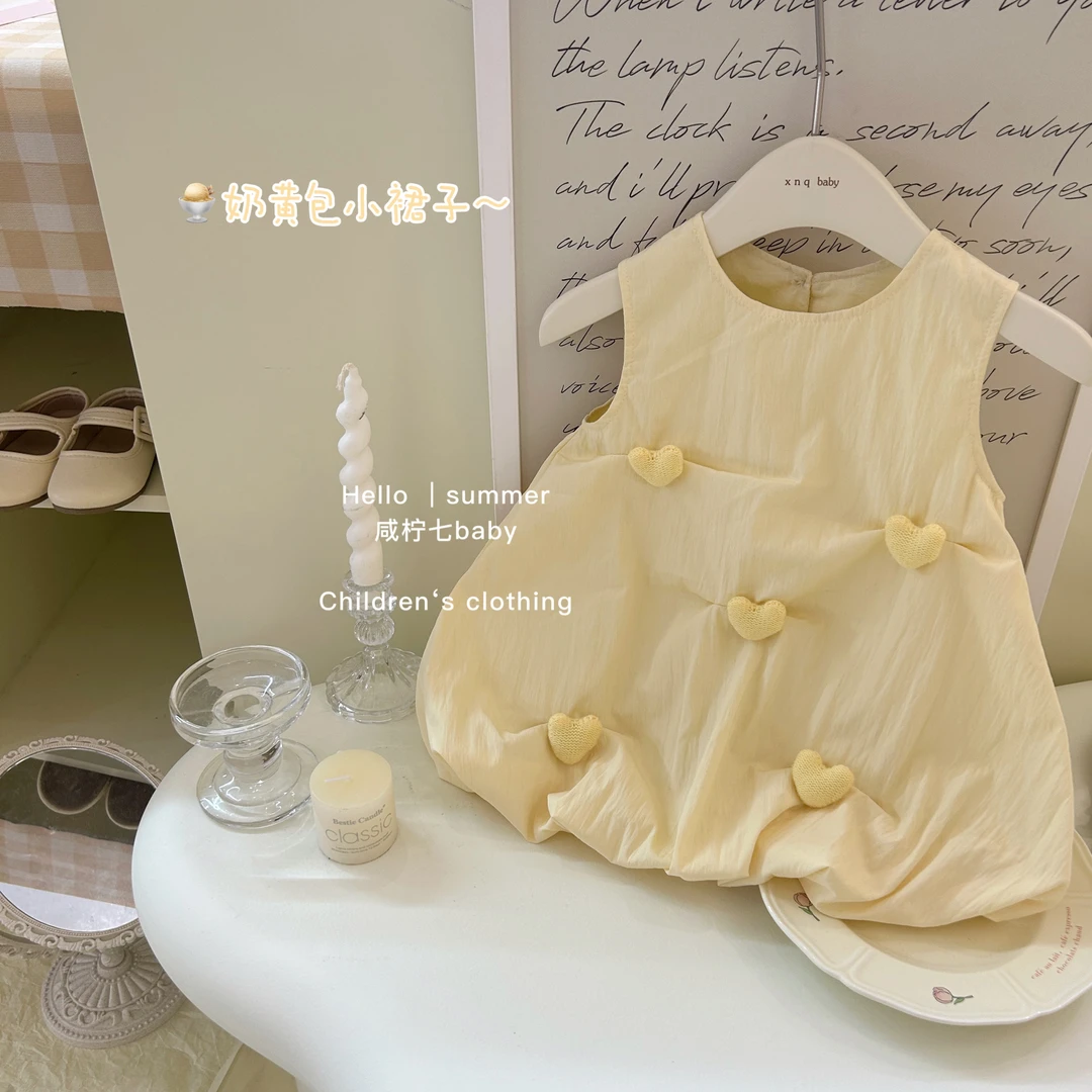 【原创款】奶fufu女童连衣裙夏季花苞裙小女孩无袖背心裙