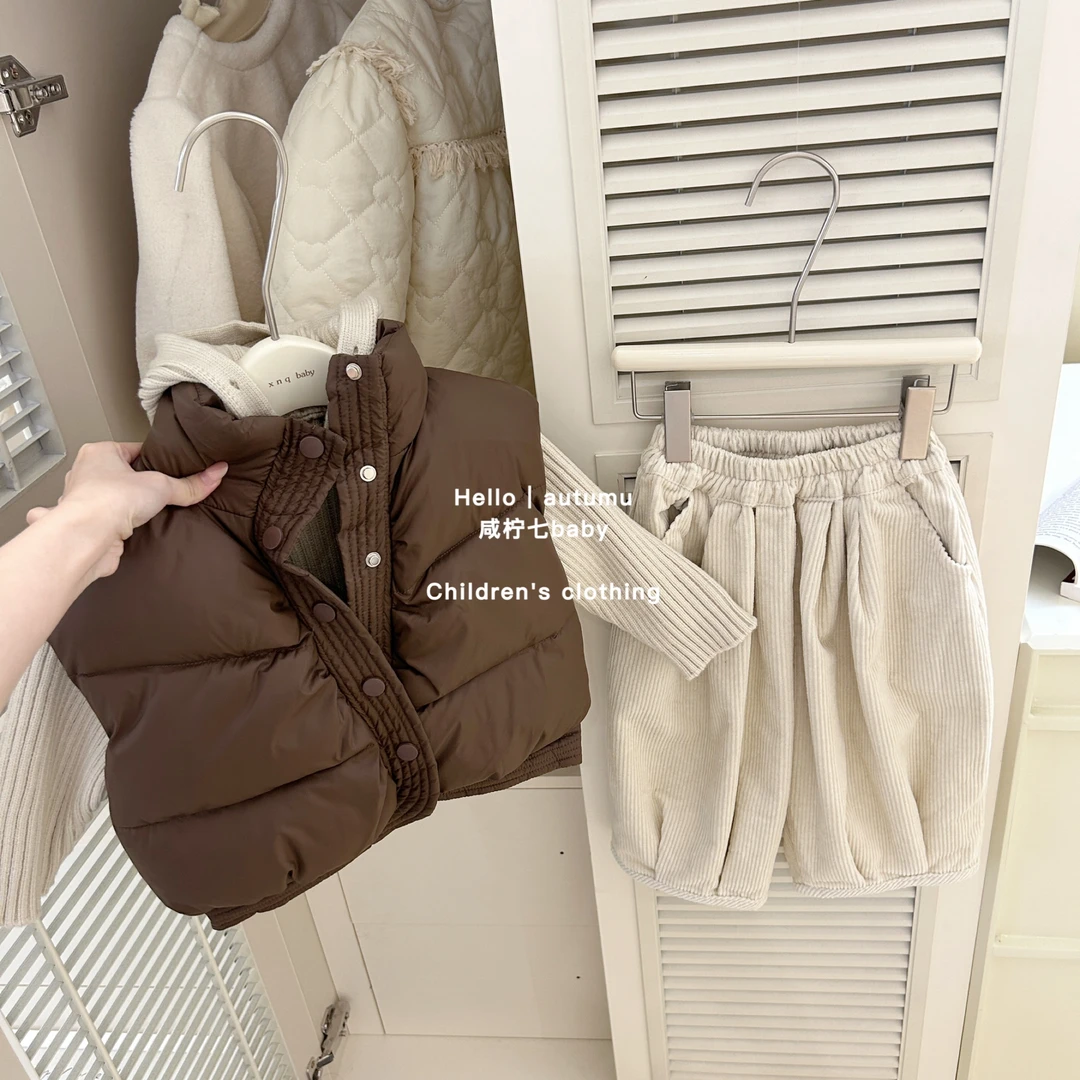 女童棉服马甲秋冬款2024新款外穿小童加厚坎肩儿童冬季背心马夹