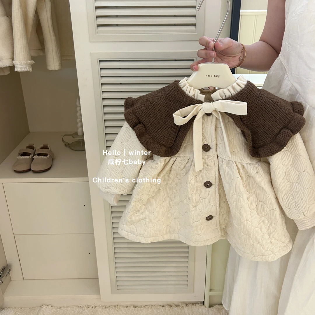 女童棉衣2024新款儿童加绒外套秋冬款冬装棉服夹棉女宝宝衣服冬季