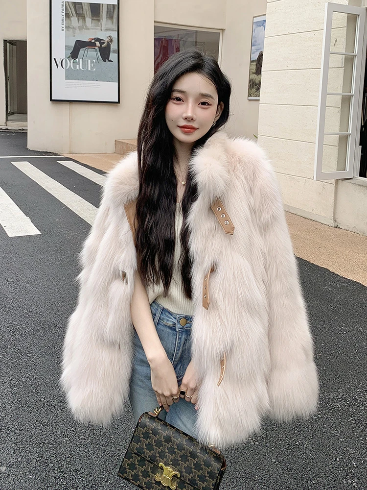 立领毛外套春秋爆款网红短款秋冬洋气女装外套冬季正品毛毛衣外套