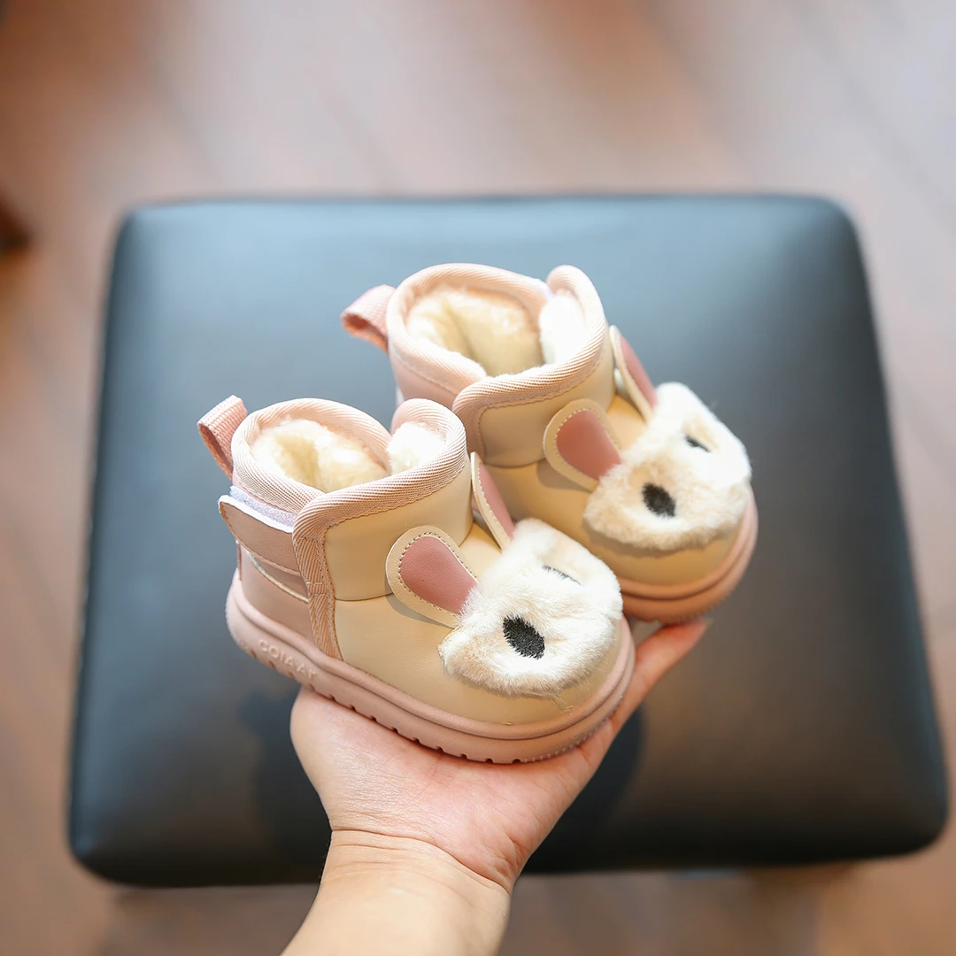 婴儿棉鞋冬季防水防滑宝宝雪地靴加绒鞋软底男宝学步鞋小童鞋子女