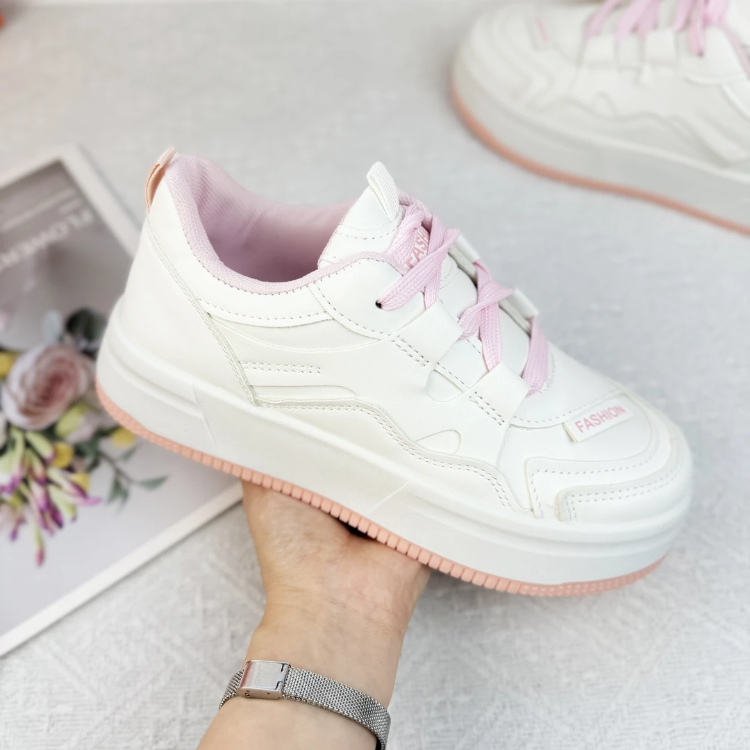S-1小白鞋女新款潮流百搭ins学院风粉色板鞋休闲运动鞋子