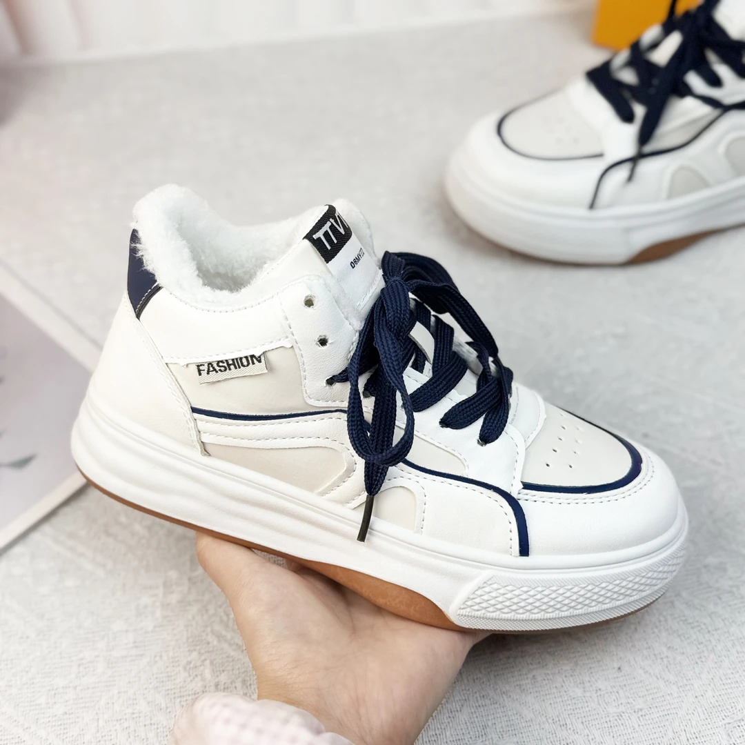 断码高帮棉鞋女冬季加绒保暖时尚板鞋学生百搭运动休闲鞋子B-8-1