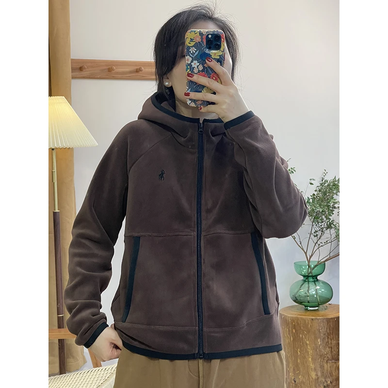 DaoZi/丹丹-79680-加厚摇粒绒自发热连帽外套