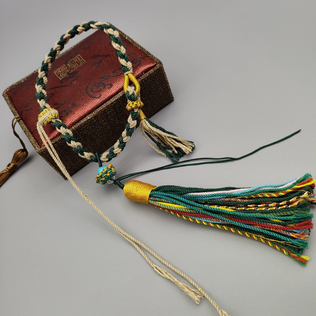 藏式民族风高档流苏穗子手把件玉石吊坠挂绳男女款古风挂饰绳Z47