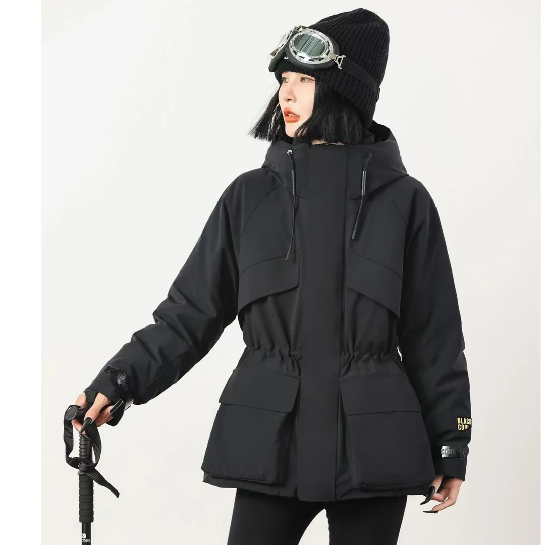 户外工装冲锋衣风壳4.0羽绒服女中长款宽松收腰2024新款