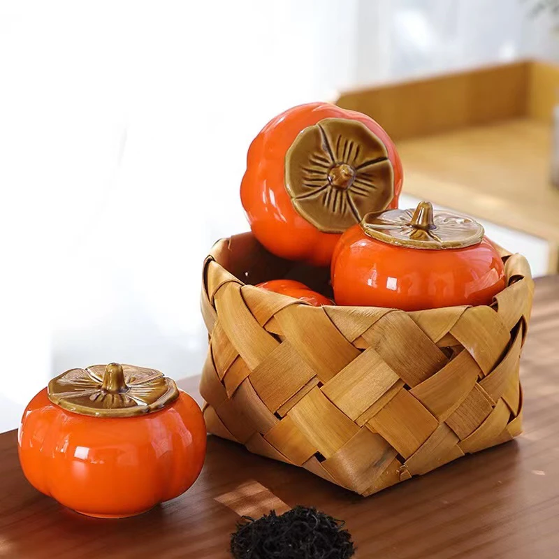 ins潮流时尚家居摆件工艺品少女心网红款简约个性小柿子收纳罐