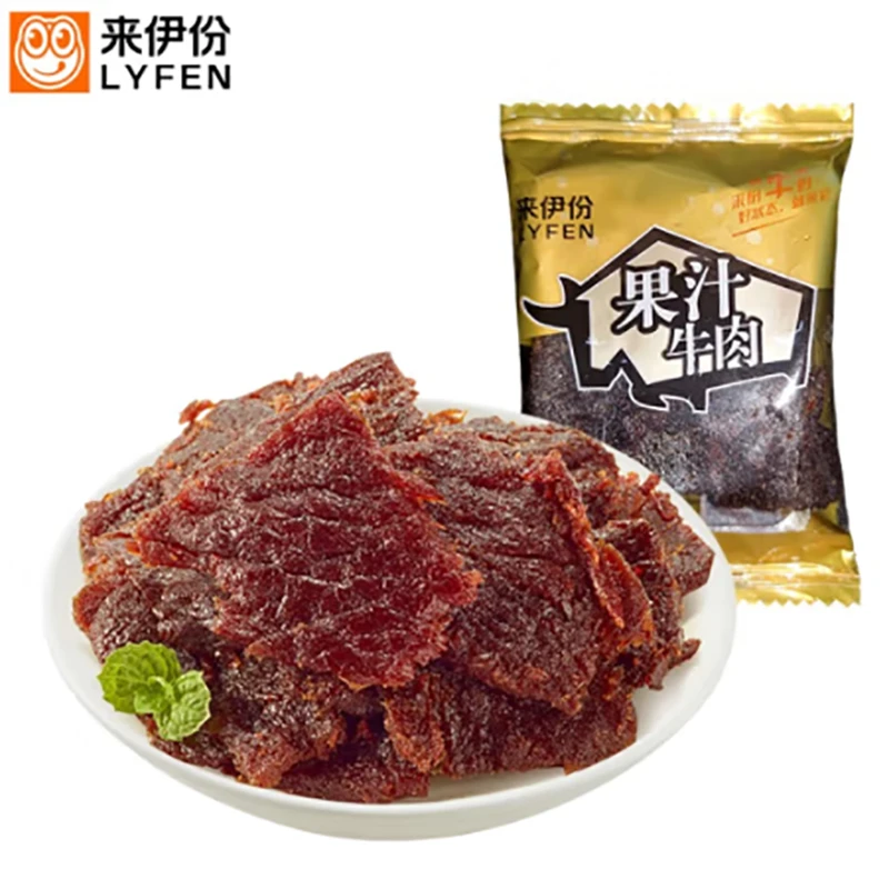 来伊份果汁牛肉250g风味牛肉干即食牛肉类宿舍办公小包装休闲零食