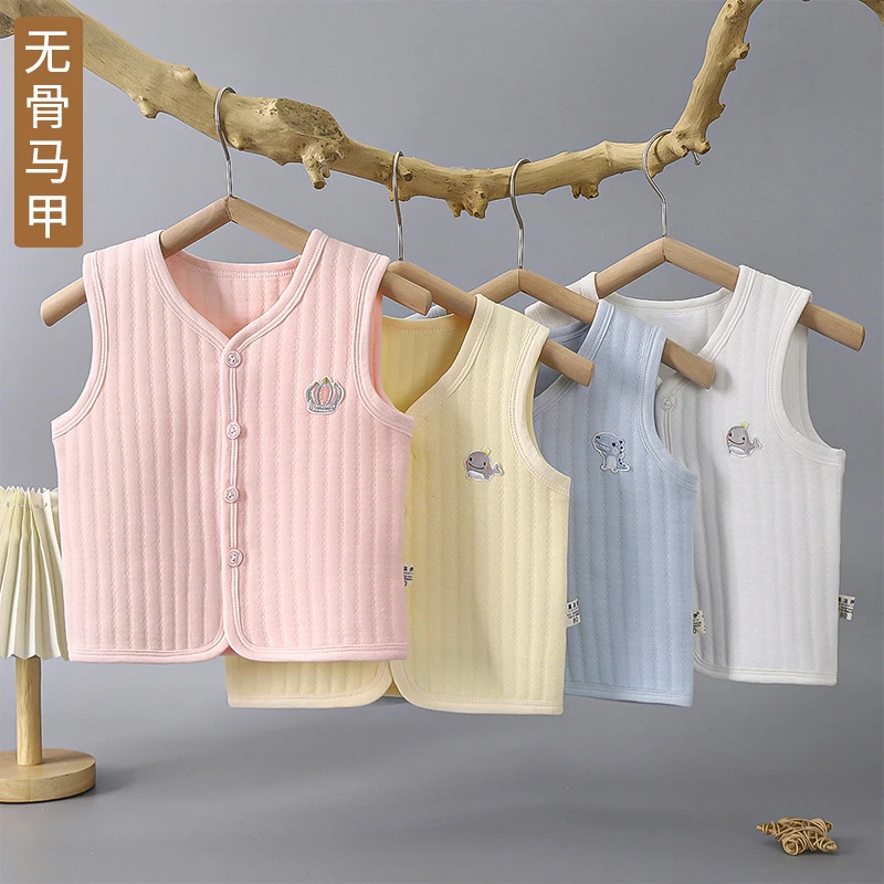 宝宝棉马甲婴儿保暖春秋冬无骨儿童坎肩男女童加厚夹棉背心外穿