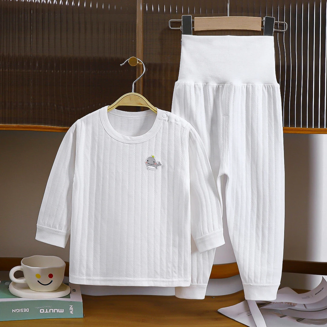 婴儿睡衣服四季女宝宝男纯棉提花无骨套装秋衣秋裤分体幼儿童内衣