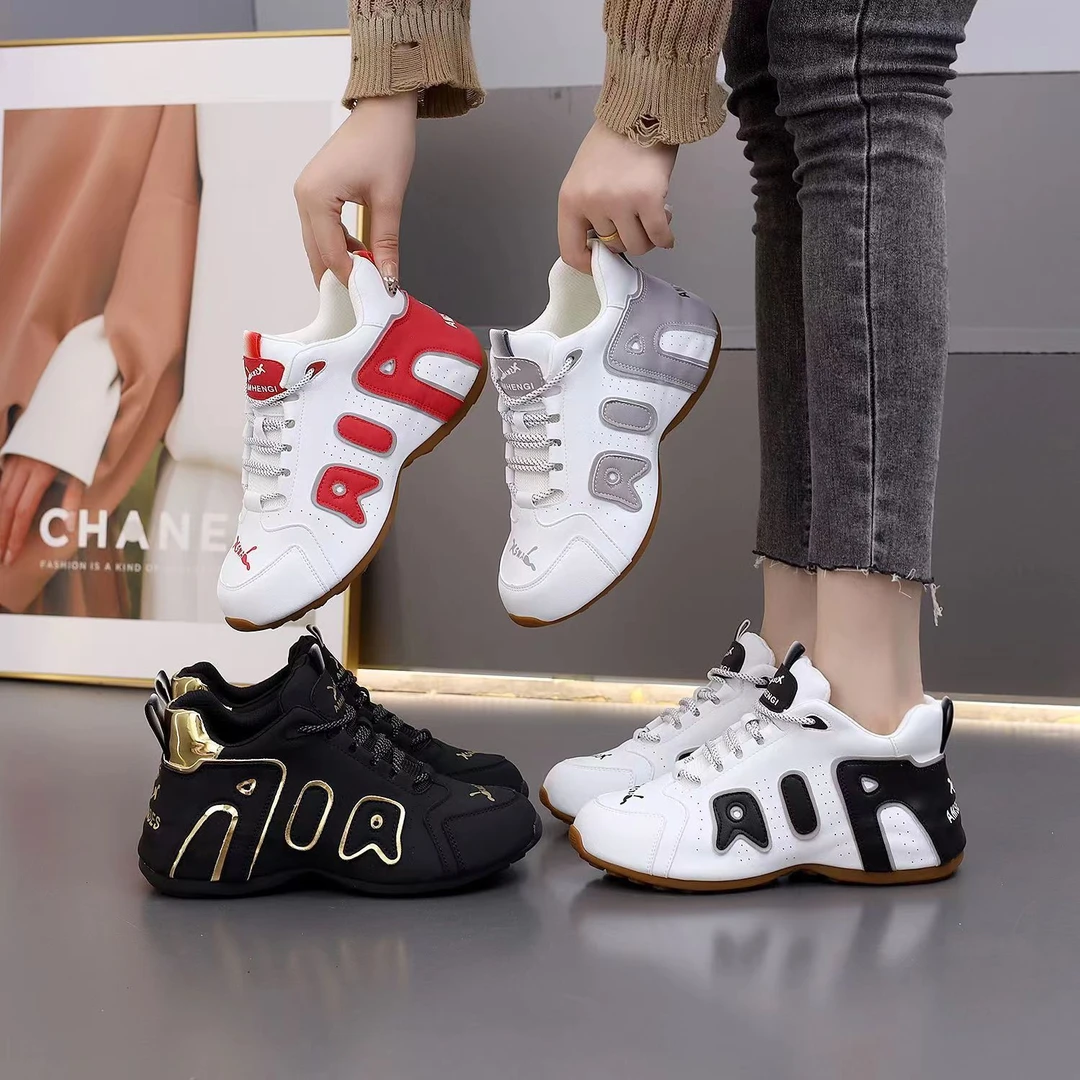 【秋冬皮面 】新款软底轻便休闲鞋减震防滑运动鞋情侣鞋时尚跳舞鞋