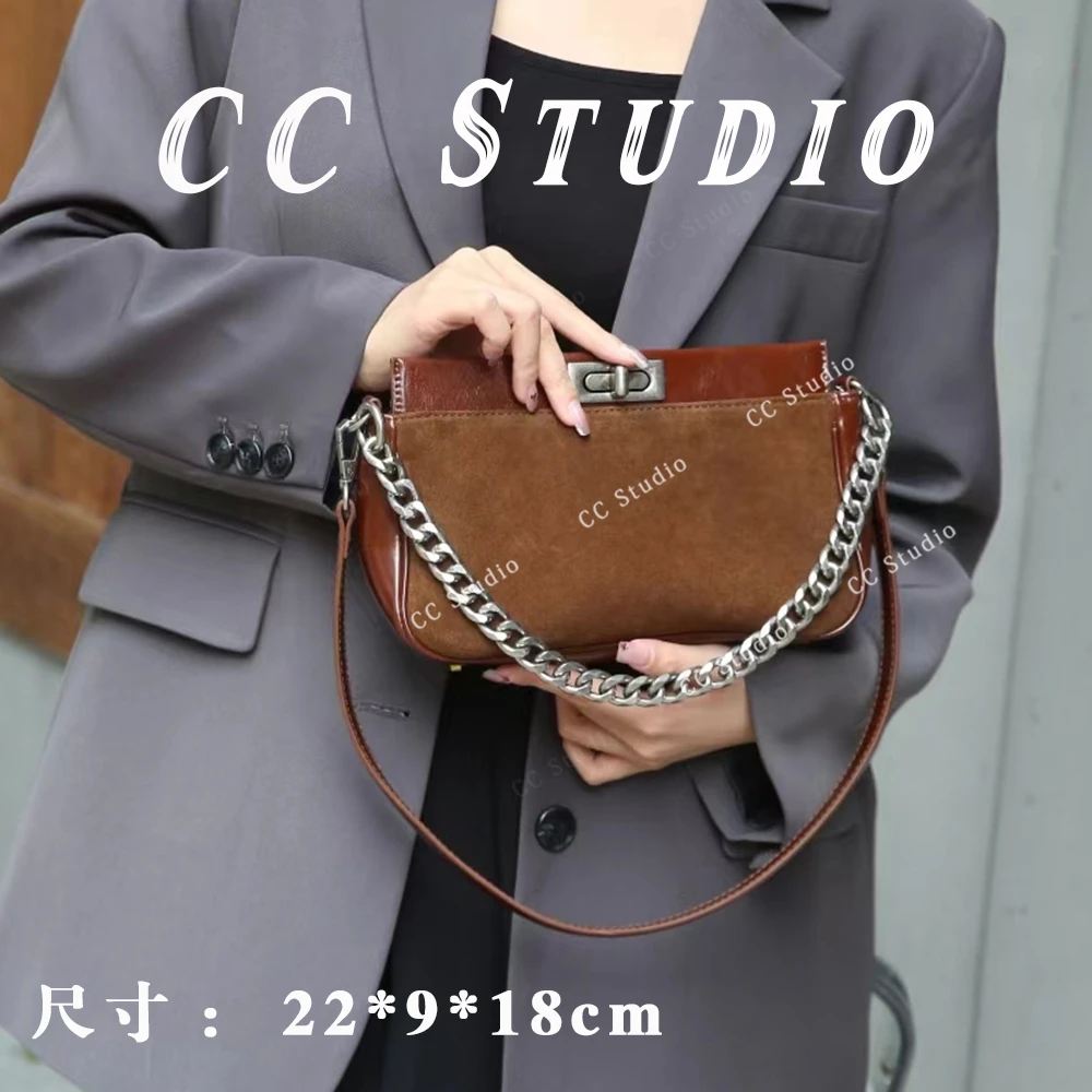 【尚恩CC】SKL-5356-摩卡色-轻奢时尚简约百搭女士新款单肩斜跨包