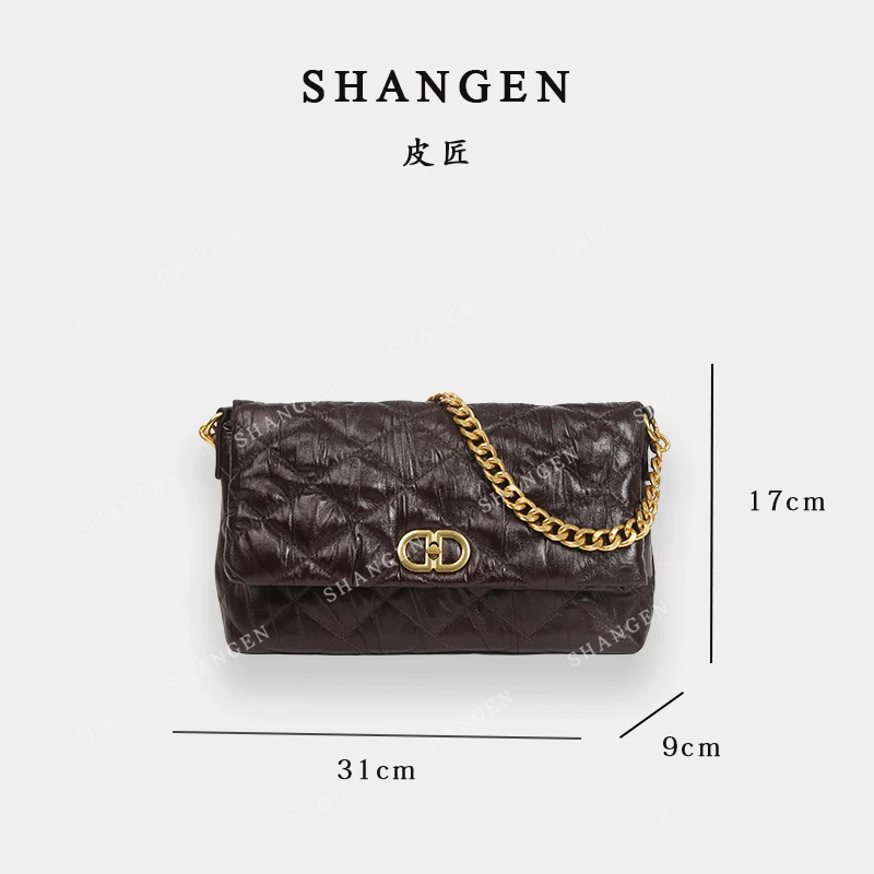 【尚恩CC】SKL-G8027-咖啡色-轻奢时尚女士新款手提单肩斜挎包