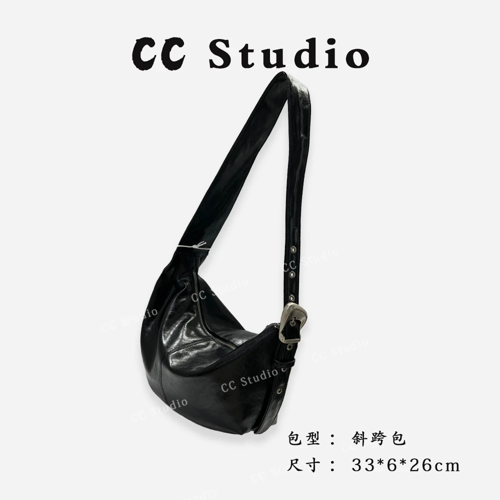 【尚恩CC】SK-92325-黑色-轻奢简约百搭休闲新款单肩斜跨包