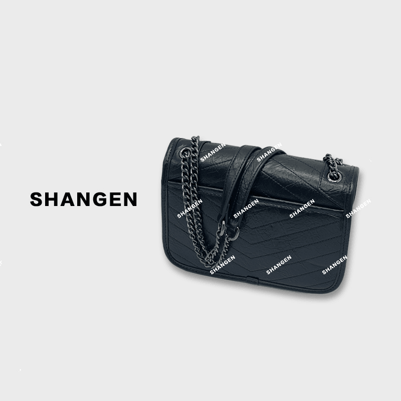 【CC甄选】GQ-23112-黑色【小】-RAIN.CUN轻奢小众时尚女士包20*6*15