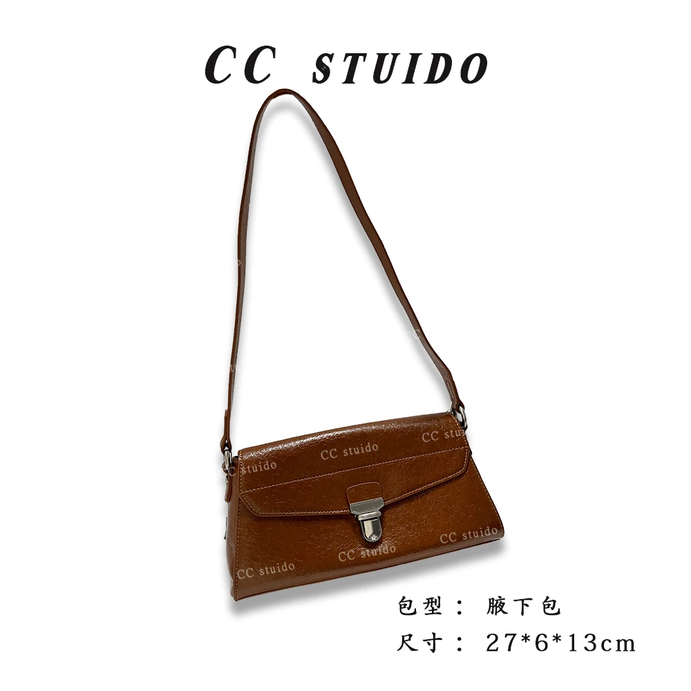 【尚恩CC】QYX-9577-可可棕-RAIN.CUN轻奢小众时尚女士包27*6*13