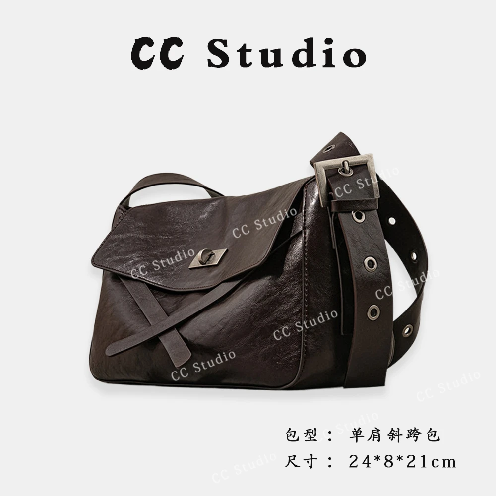 【尚恩CC】SK-62646-黑糖咖啡-轻奢简约百搭女士新款单肩斜跨包