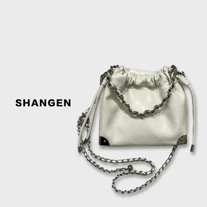 【尚恩CC】ZT-D9659-奶椰白-RAIN.CUN轻奢小众水桶包18.5*17*9