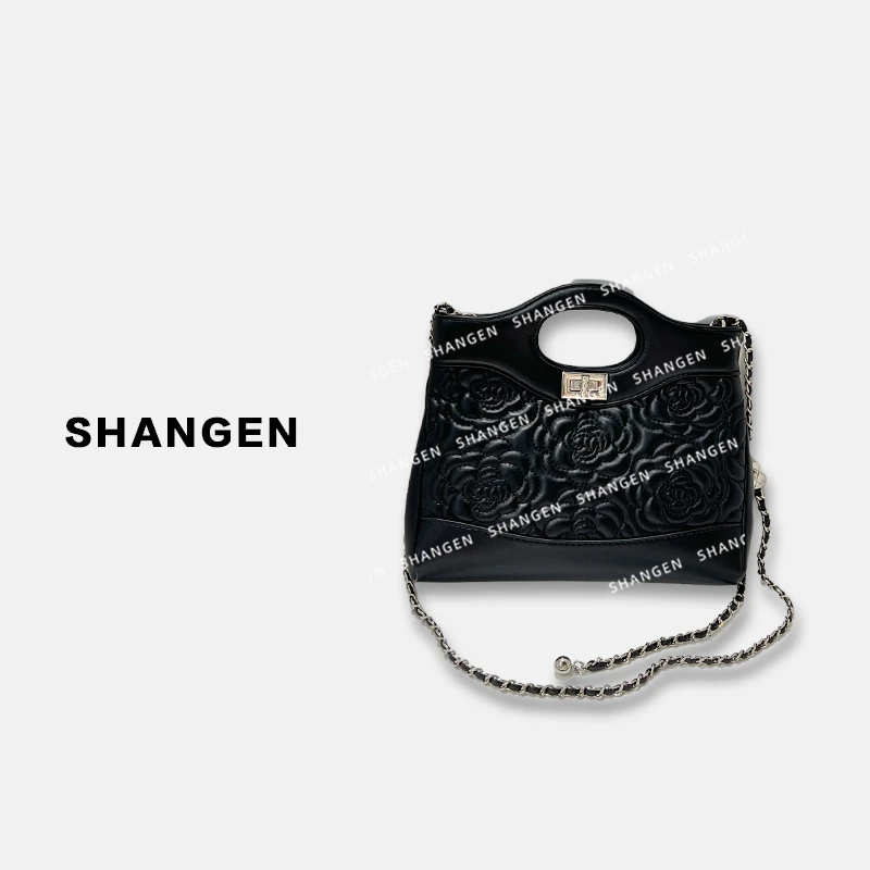 【尚恩CC】ZT-D7013-山茶黑-【小】RAIN.CUN轻奢小众女士包23*18*6