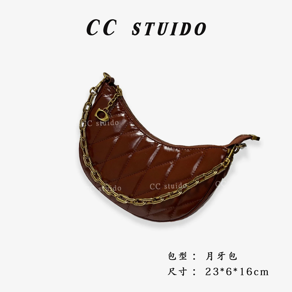 【尚恩CC】ZT-D7002-美拉棕-轻奢简约百搭女士新款单肩月牙斜跨包