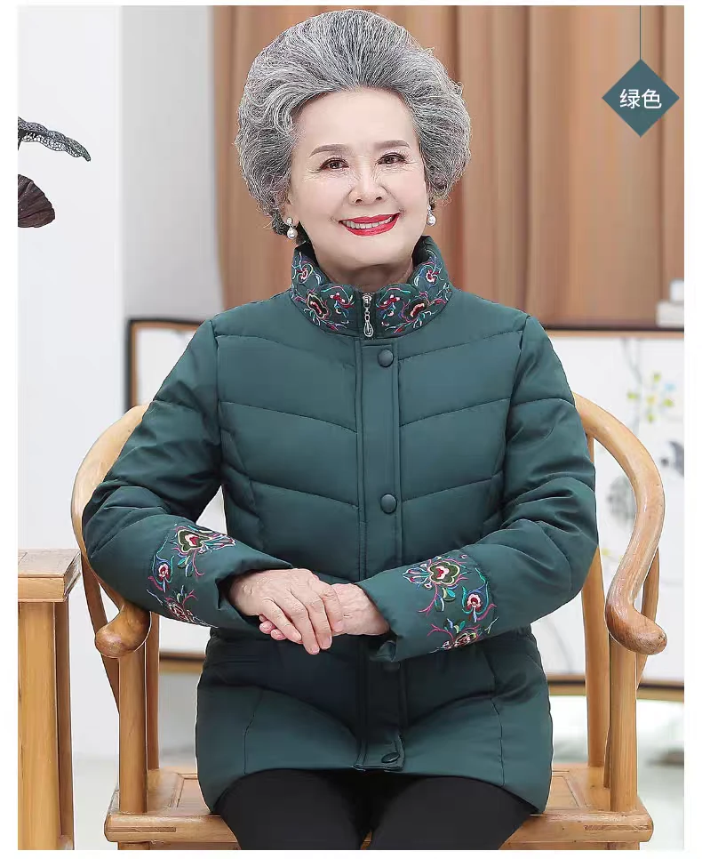 遮肚怀旧风纯色女短款棉衣棉服秋冬棉袄老人冬装保暖冬季