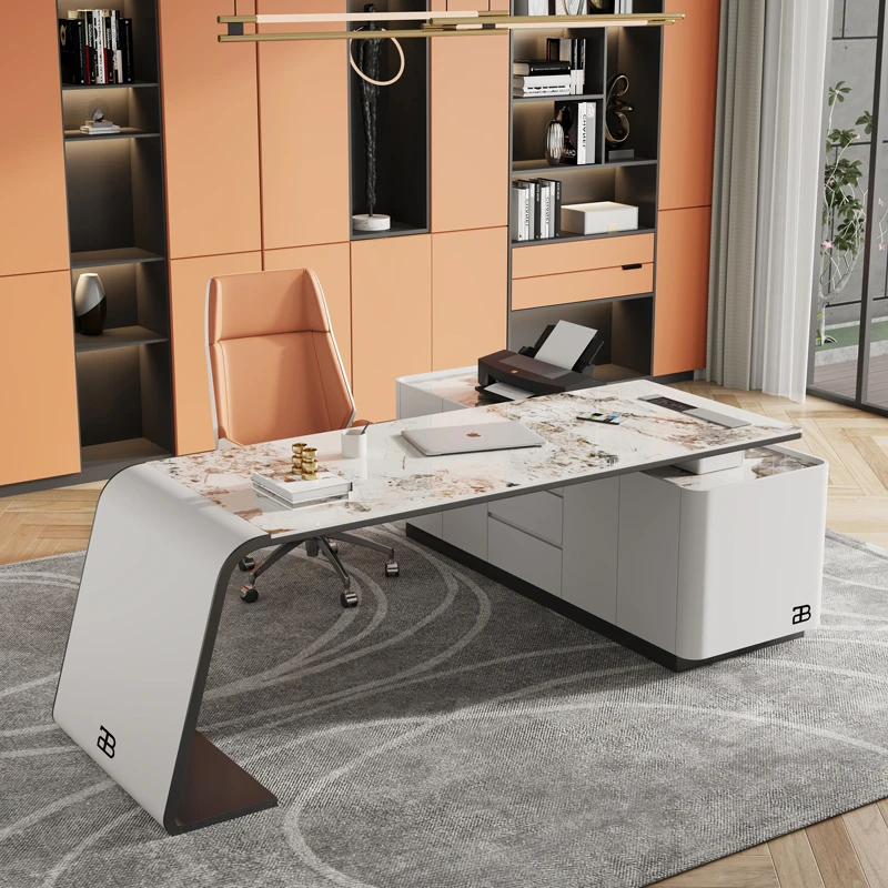 新潮老板桌布加迪行政办公桌家用客厅大长书桌书房练字高端写字台