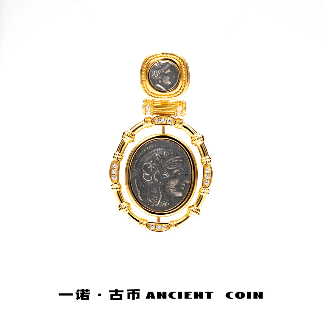 坠链均925银 【雅典娜/赫拉】GB-DZ072智慧女神/天后复古风币吊坠