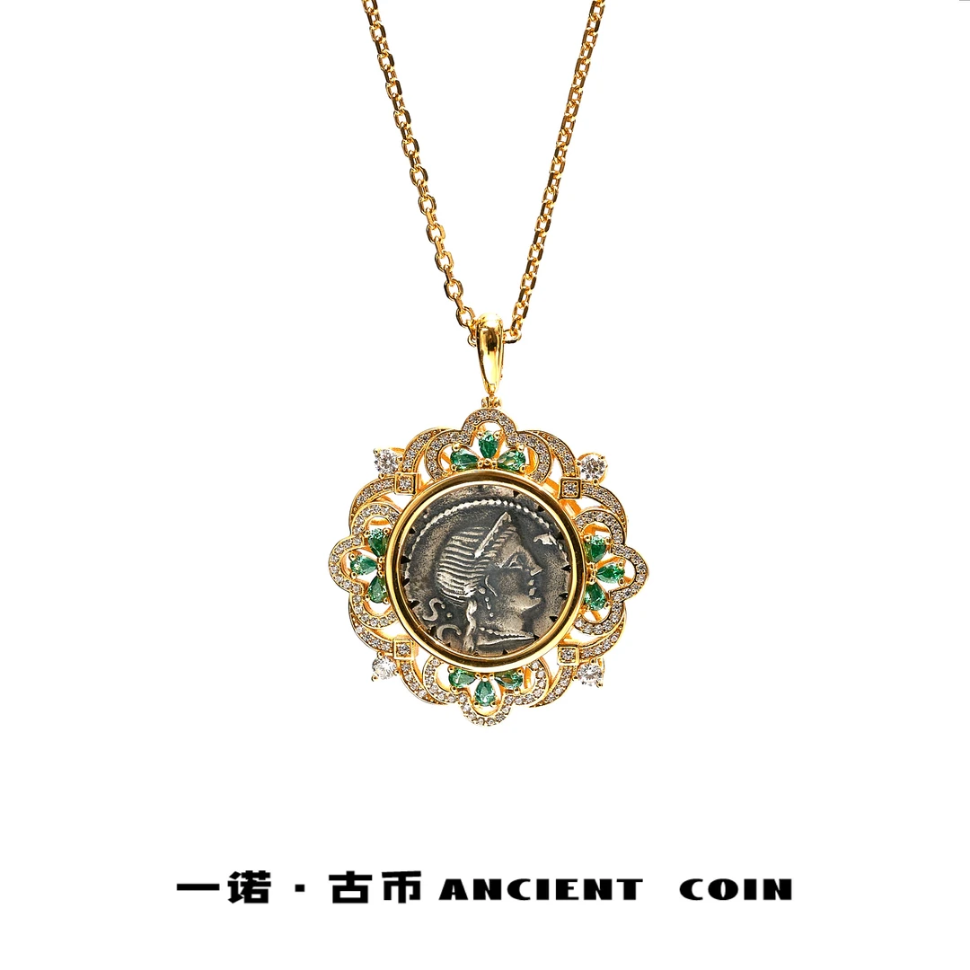 坠链均925银 【维纳斯】GB-DZ108金牛座/天秤座守护神复古风币吊坠