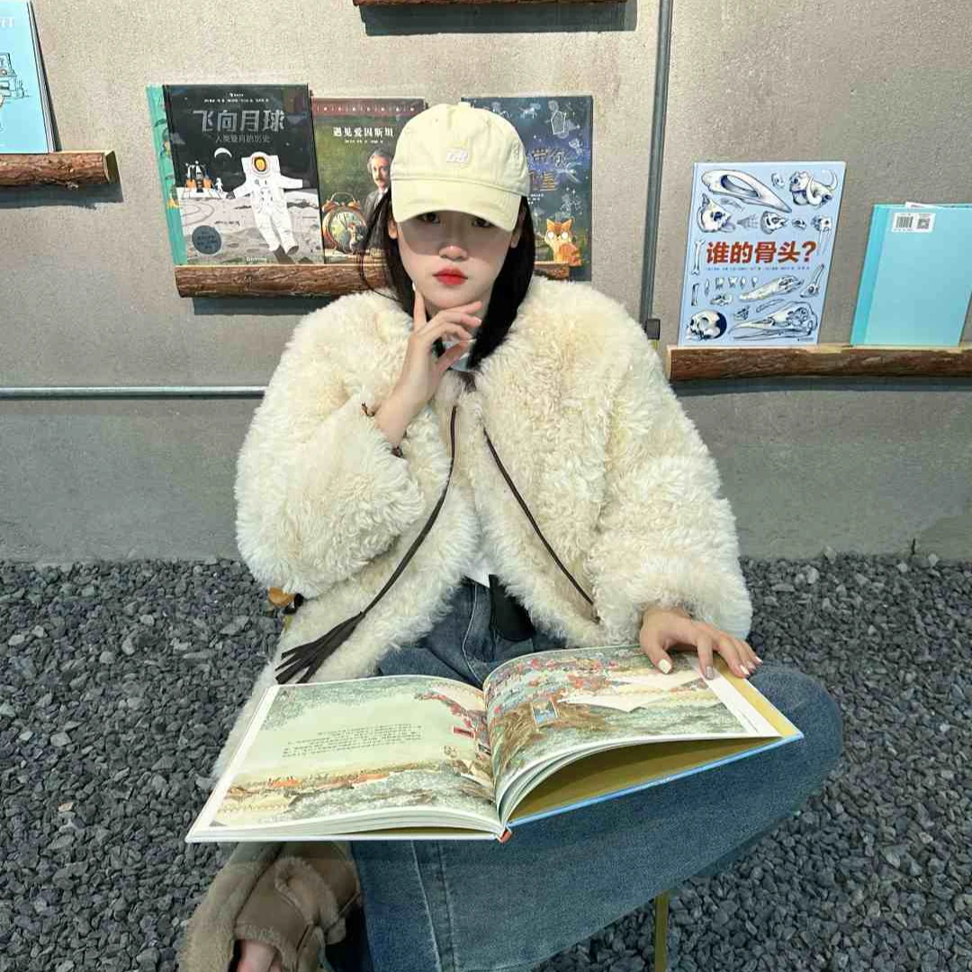 托斯卡纳皮毛一体时尚白搭长款网红冬季外套高定24266